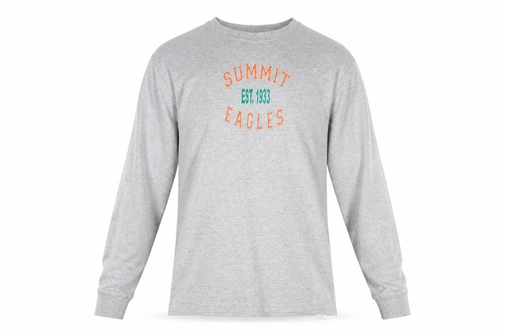 Front view of Champion Men's Grey Summit Eagles Long Sleeve Casual Top M