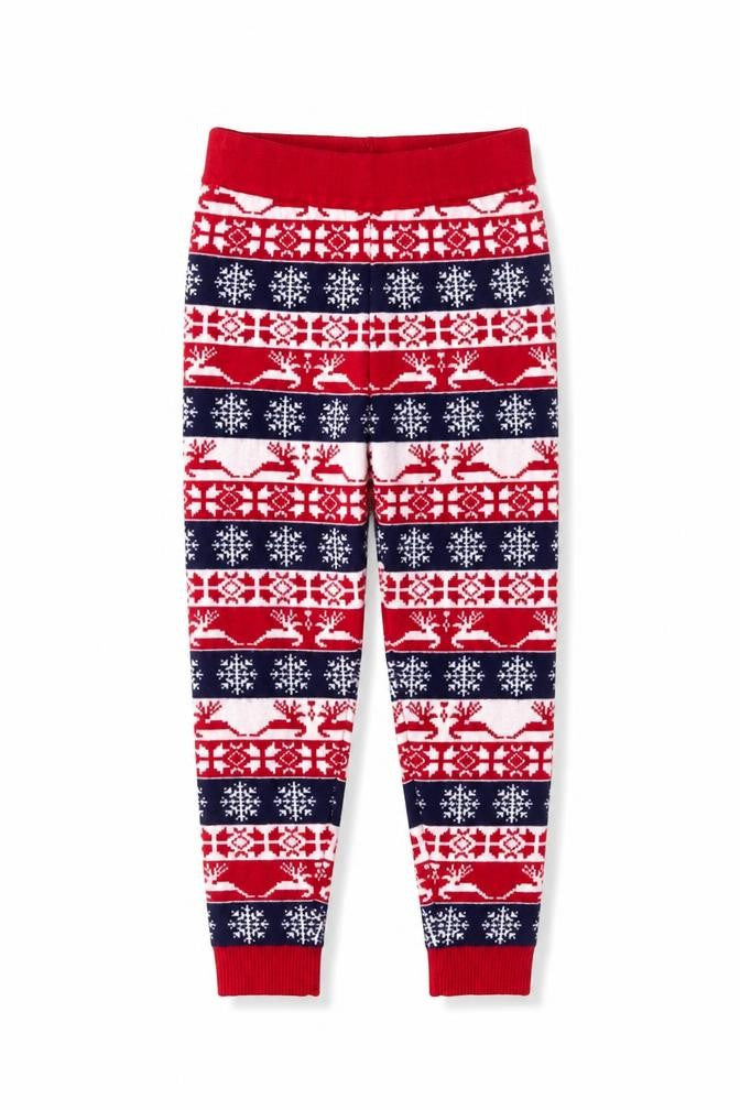Jeff & Co Girls Multicoloured Fair Isle Christmas Lounge Pants Size 10-12