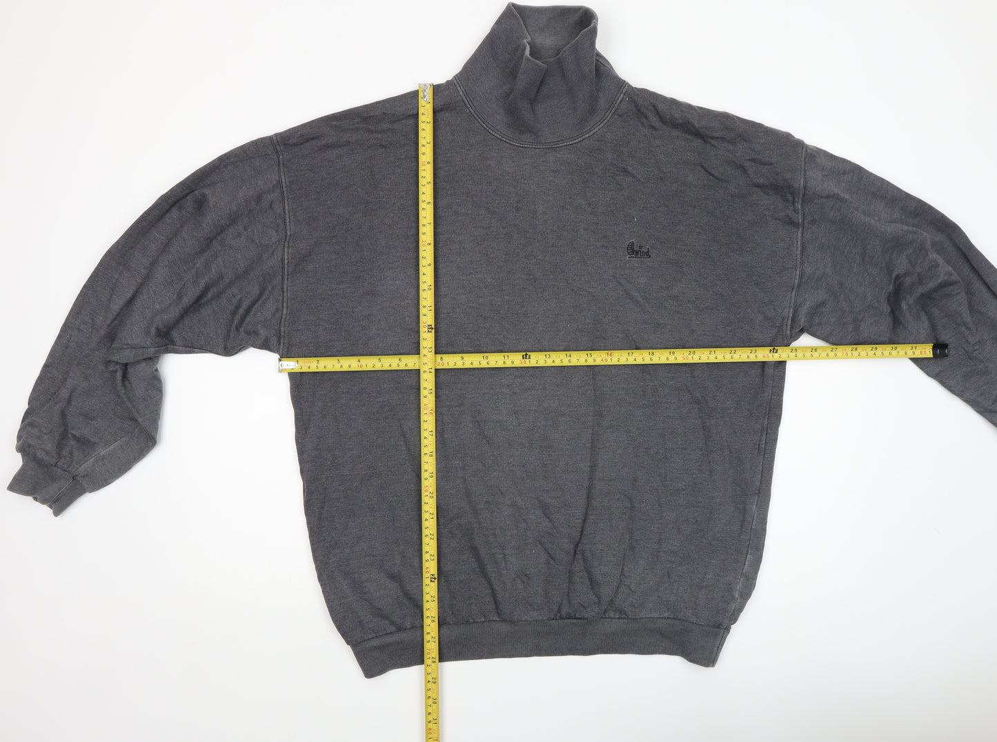 Wind Sportswear Men's Grey Roll Neck Fleece Sweatshirt XL Pullover