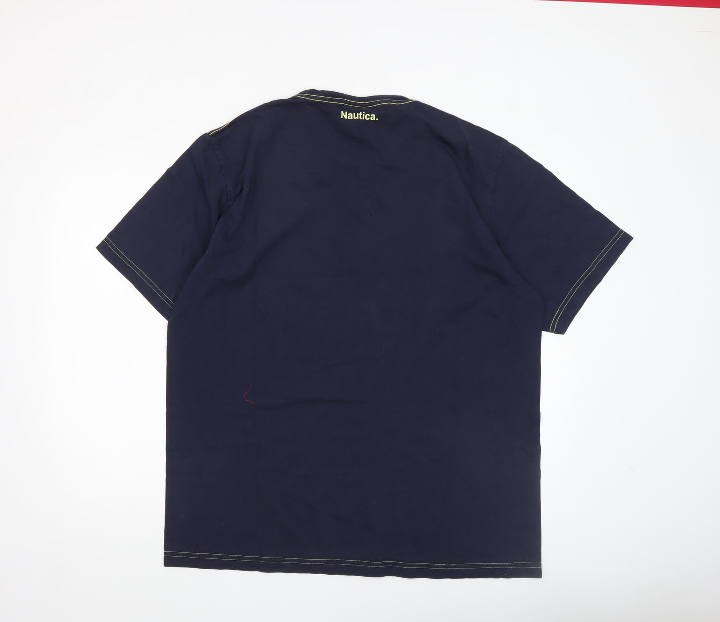 Nautica Men Blue XL Cotton Crew Neck Quote T-Shirt