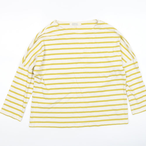 Seasalt Women’s Yellow Stripe Organic Cotton Long Sleeve T-Shirt Size 8