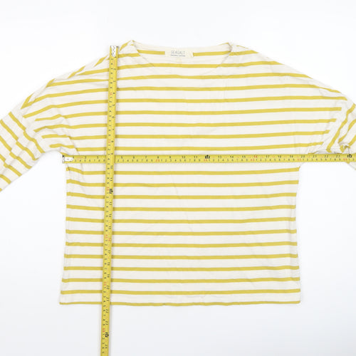 Seasalt Women’s Yellow Stripe Organic Cotton Long Sleeve T-Shirt Size 8