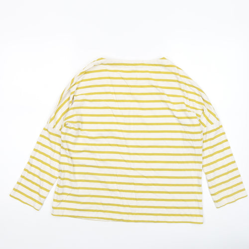 Seasalt Women’s Yellow Stripe Organic Cotton Long Sleeve T-Shirt Size 8