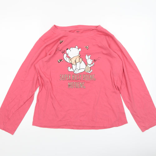 Disney Women’s Pink Winnie the Pooh Long Sleeve T-Shirt Pyjama Top Size 10-12