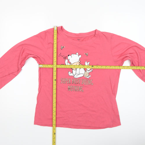 Disney Women’s Pink Winnie the Pooh Long Sleeve T-Shirt Pyjama Top Size 10-12