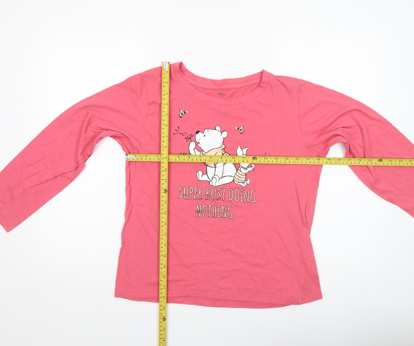 Disney Women’s Pink Winnie the Pooh Long Sleeve T-Shirt Pyjama Top Size 10-12
