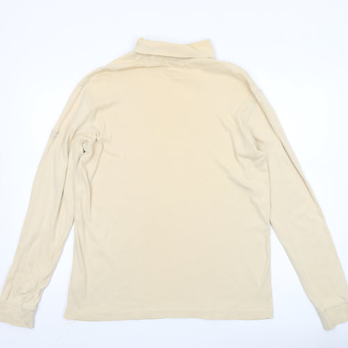 Cotton Traders Men's Beige XL Roll Neck Long Sleeve Cotton Top