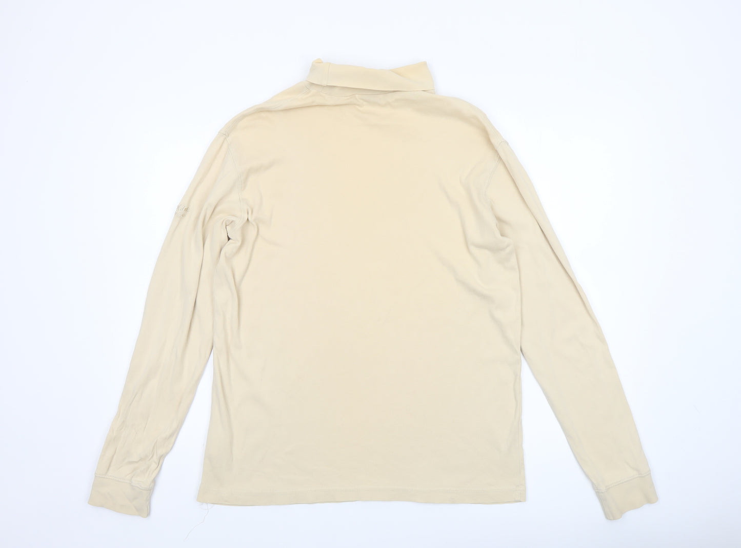 Cotton Traders Men's Beige XL Roll Neck Long Sleeve Cotton Top