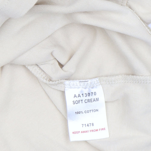 Cotton Traders Men's Beige XL Roll Neck Long Sleeve Cotton Top