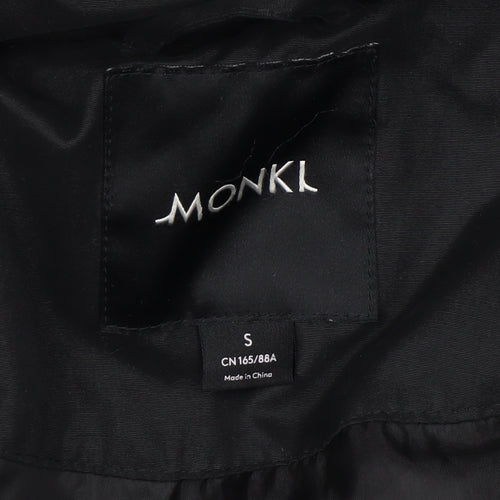 Monki Women's Black Puffer Coat Size S Mid-Length Polyester Winter Jacket
