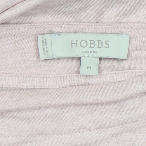 Hobbs Women Pink Viscose Boat Neck 3/4 Sleeve Basic Top Size M