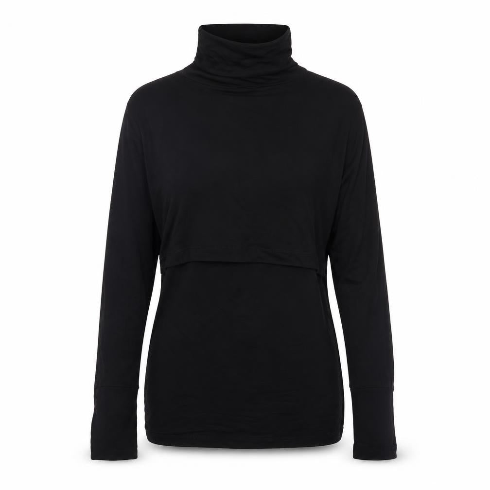Seraphine Women’s Black Roll Neck Maternity Long Sleeve Jersey Top Size S