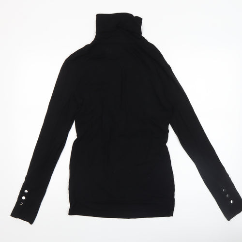 Seraphine Women’s Black Roll Neck Maternity Long Sleeve Jersey Top Size S