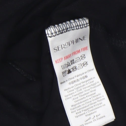 Seraphine Women’s Black Roll Neck Maternity Long Sleeve Jersey Top Size S
