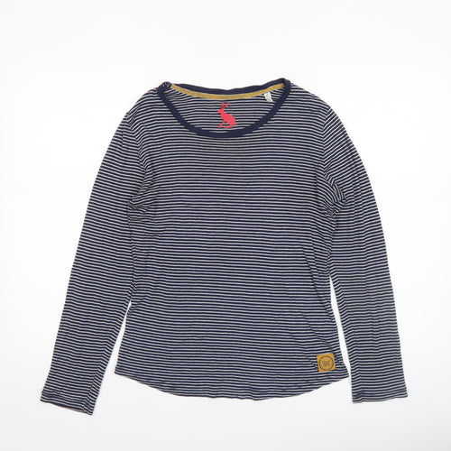 Joules Womens Blue Striped Long Sleeve Cotton Modal T-Shirt Size 10