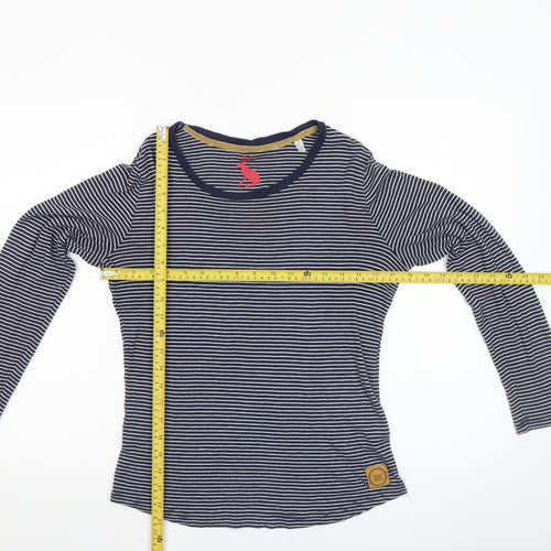 Joules Womens Blue Striped Long Sleeve Cotton Modal T-Shirt Size 10