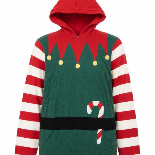 Brave Soul Men's Multicoloured Small Elf Hooded Christmas Jumper