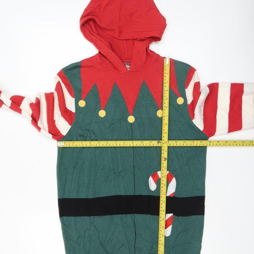 Brave Soul Men's Multicoloured Small Elf Hooded Christmas Jumper