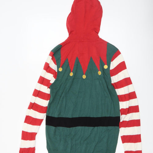 Brave Soul Men's Multicoloured Small Elf Hooded Christmas Jumper