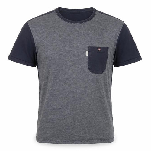 883 Police Men Grey Colourblock Cotton T-Shirt Size M Crew Neck Short Sleeve