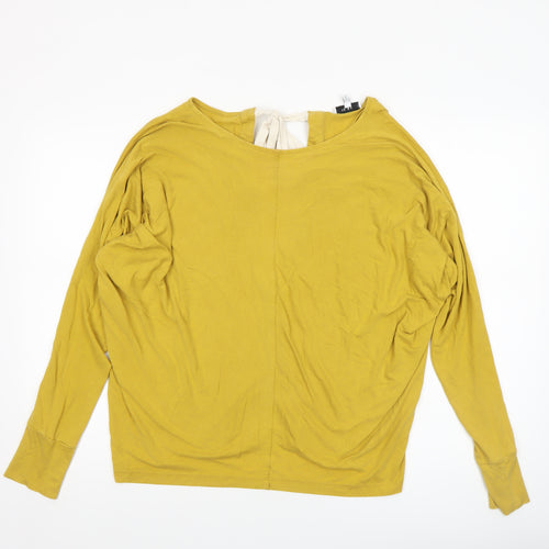 Reiss Women’s Yellow V-Neck Long Sleeve Tunic Blouse Size M
