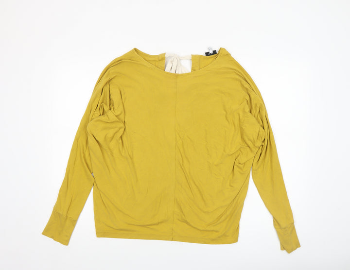 Reiss Women’s Yellow V-Neck Long Sleeve Tunic Blouse Size M