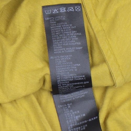 Reiss Women’s Yellow V-Neck Long Sleeve Tunic Blouse Size M