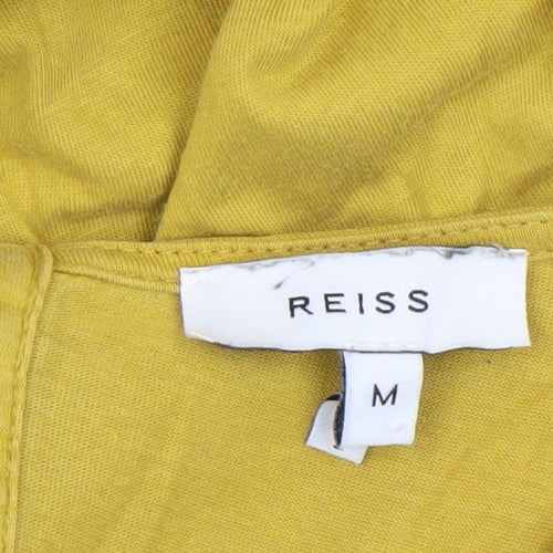 Reiss Women’s Yellow V-Neck Long Sleeve Tunic Blouse Size M