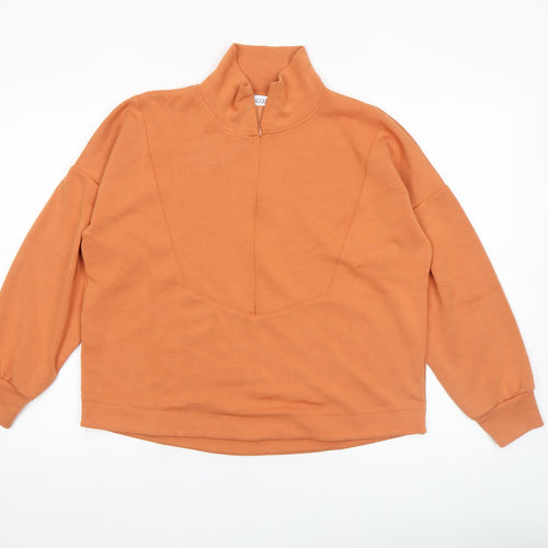 Gallery Women’s Orange 1/2 Zip Modal Blend Pullover Sweatshirt XS