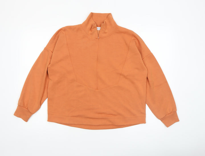 Gallery Women’s Orange 1/2 Zip Modal Blend Pullover Sweatshirt XS