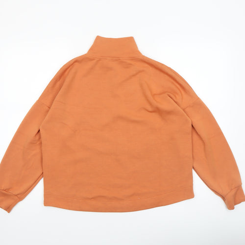 Gallery Women’s Orange 1/2 Zip Modal Blend Pullover Sweatshirt XS