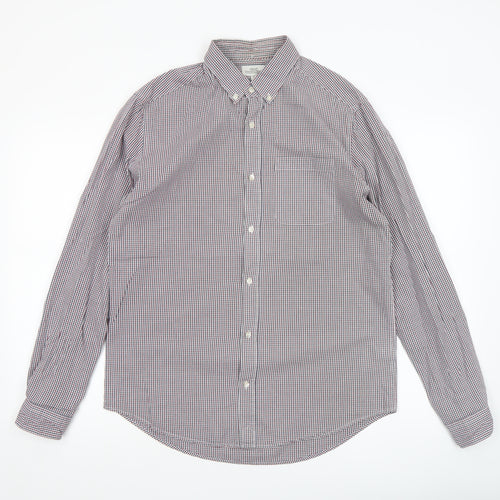 Next Men's Multicoloured Check Cotton Button-Up Shirt Size M