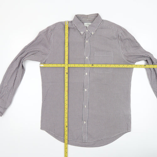Next Men's Multicoloured Check Cotton Button-Up Shirt Size M