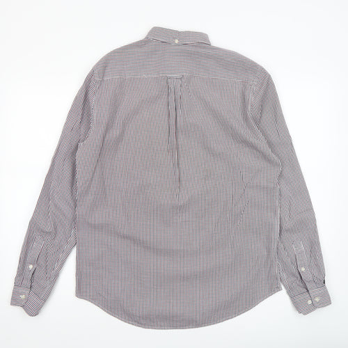 Next Men's Multicoloured Check Cotton Button-Up Shirt Size M