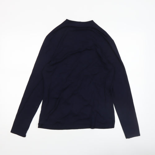 Windsmoor Women's Blue Wrap V-Neck Jersey Long Sleeve Blouse Size S
