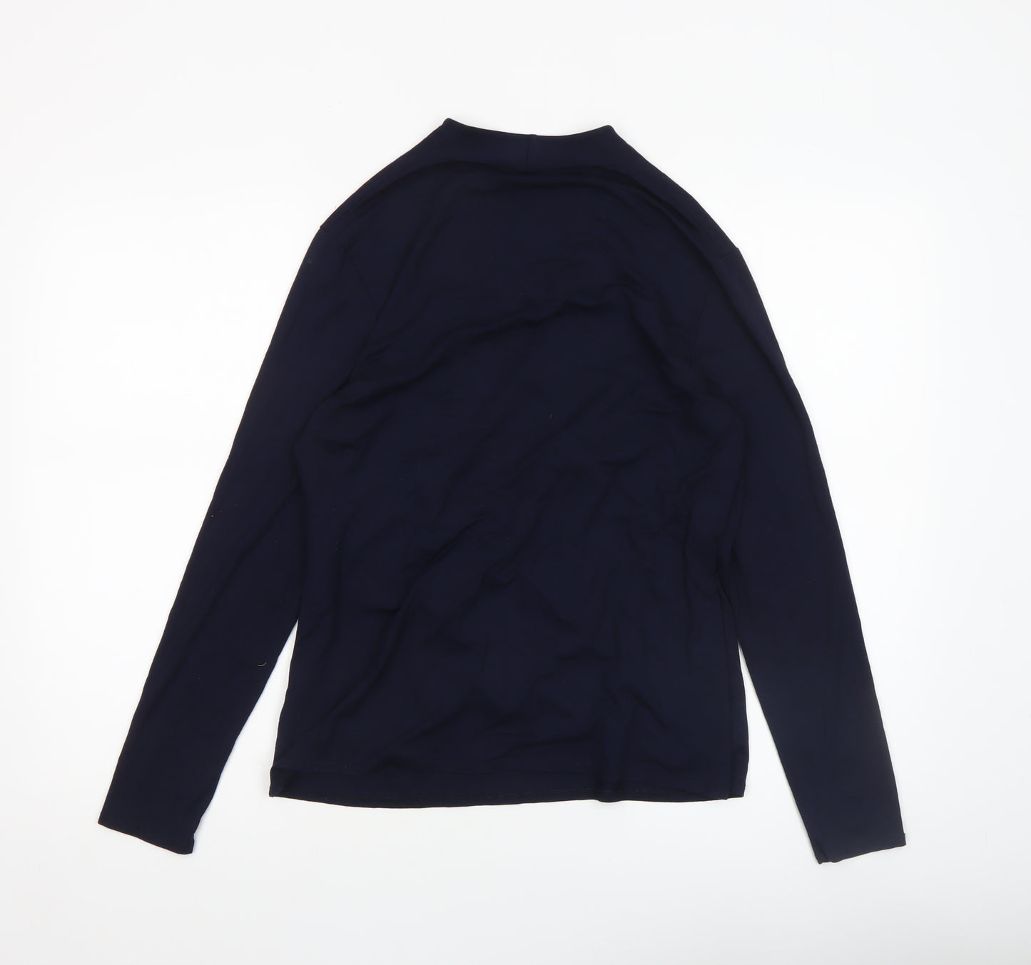 Windsmoor Women's Blue Wrap V-Neck Jersey Long Sleeve Blouse Size S