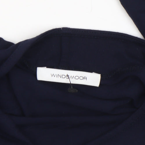 Windsmoor Women's Blue Wrap V-Neck Jersey Long Sleeve Blouse Size S