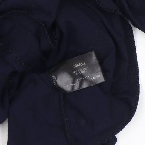 Windsmoor Women's Blue Wrap V-Neck Jersey Long Sleeve Blouse Size S
