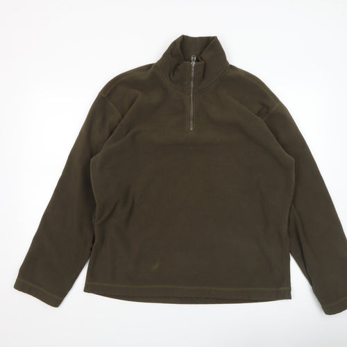 Calvin Klein Jeans Men's Brown XL Fleece 1/4 Zip Pullover Sweatshirt