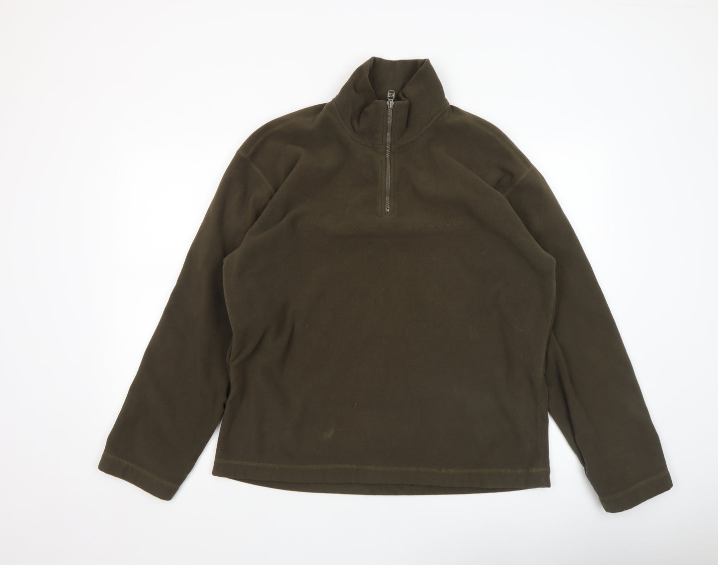 Calvin Klein Jeans Men's Brown XL Fleece 1/4 Zip Pullover Sweatshirt