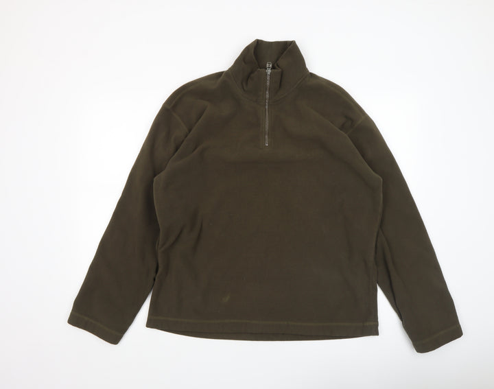 Calvin Klein Jeans Men's Brown XL Fleece 1/4 Zip Pullover Sweatshirt