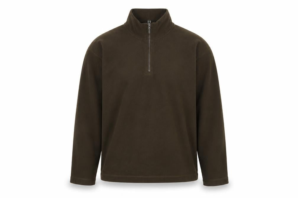 Front view of Calvin Klein Jeans Men's Brown XL Fleece 1/4 Zip Pullover Sweatshirt