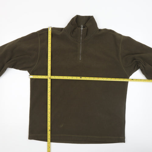 Calvin Klein Jeans Men's Brown XL Fleece 1/4 Zip Pullover Sweatshirt