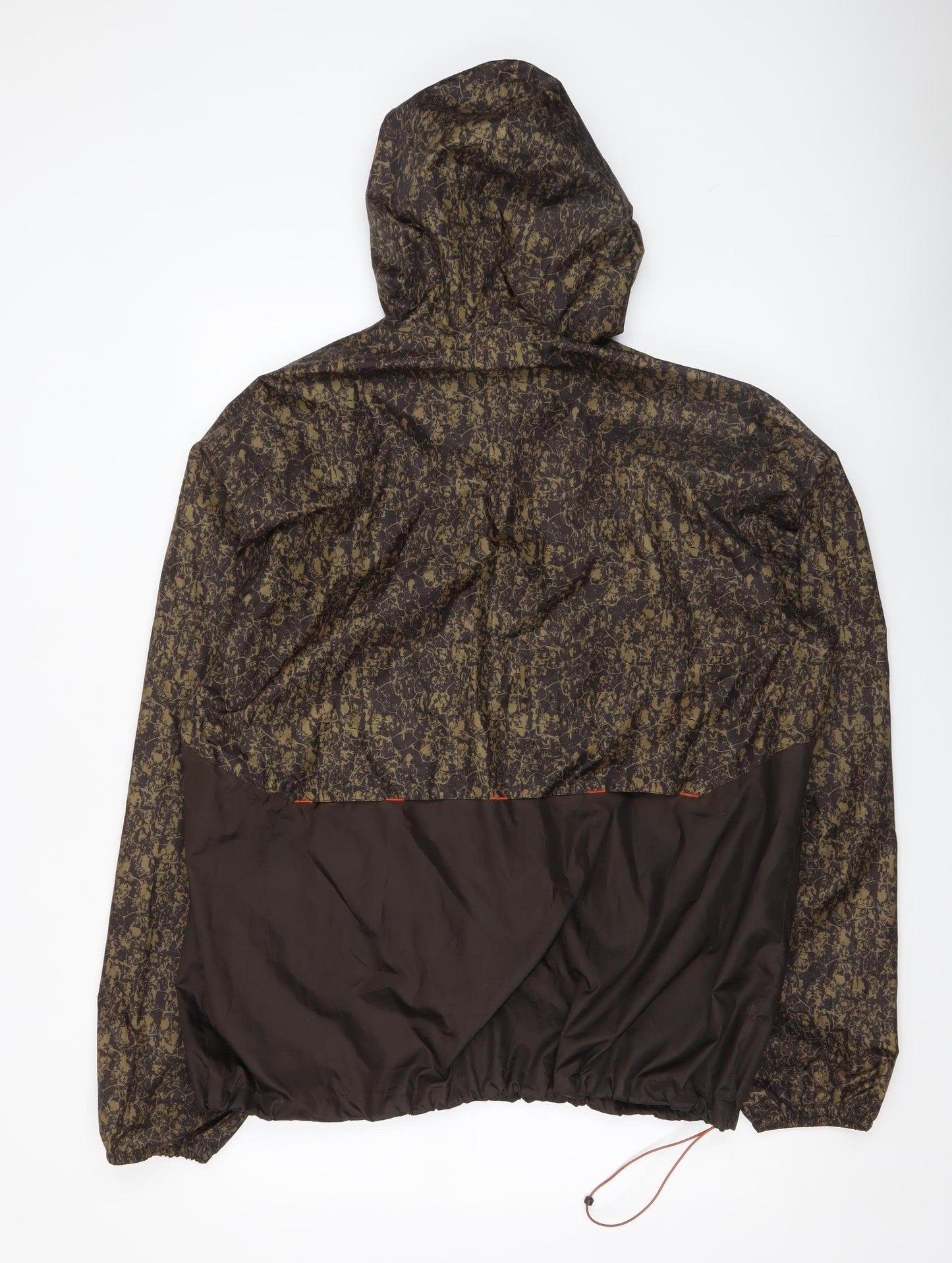 Decathlon Men’s Brown Camouflage XL Windbreaker Hooded Jacket