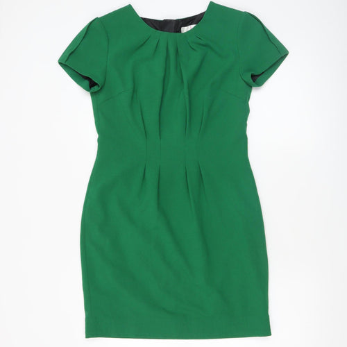Jasper Conran Women’s Green Sheath Dress Size 8 Short Sleeve Workwear