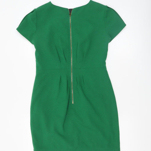 Jasper Conran Women’s Green Sheath Dress Size 8 Short Sleeve Workwear