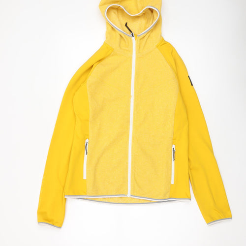 Icepeak Women Yellow Full Zip Hooded Softshell Jacket Size L