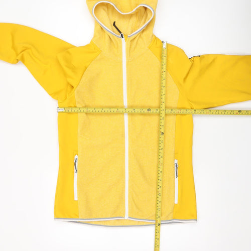 Icepeak Women Yellow Full Zip Hooded Softshell Jacket Size L