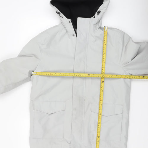 Primark Men's Grey Waterproof Hooded Parka Jacket Size Small