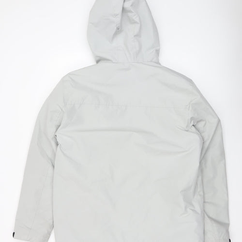 Primark Men's Grey Waterproof Hooded Parka Jacket Size Small